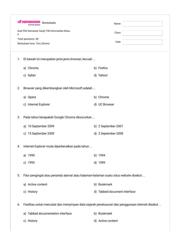 40 Soal TIK Kelas 9 Semester 2 dan Kunci Jawaban Terbaru 2026: Wajib Dicoba Sebelum Ujian!