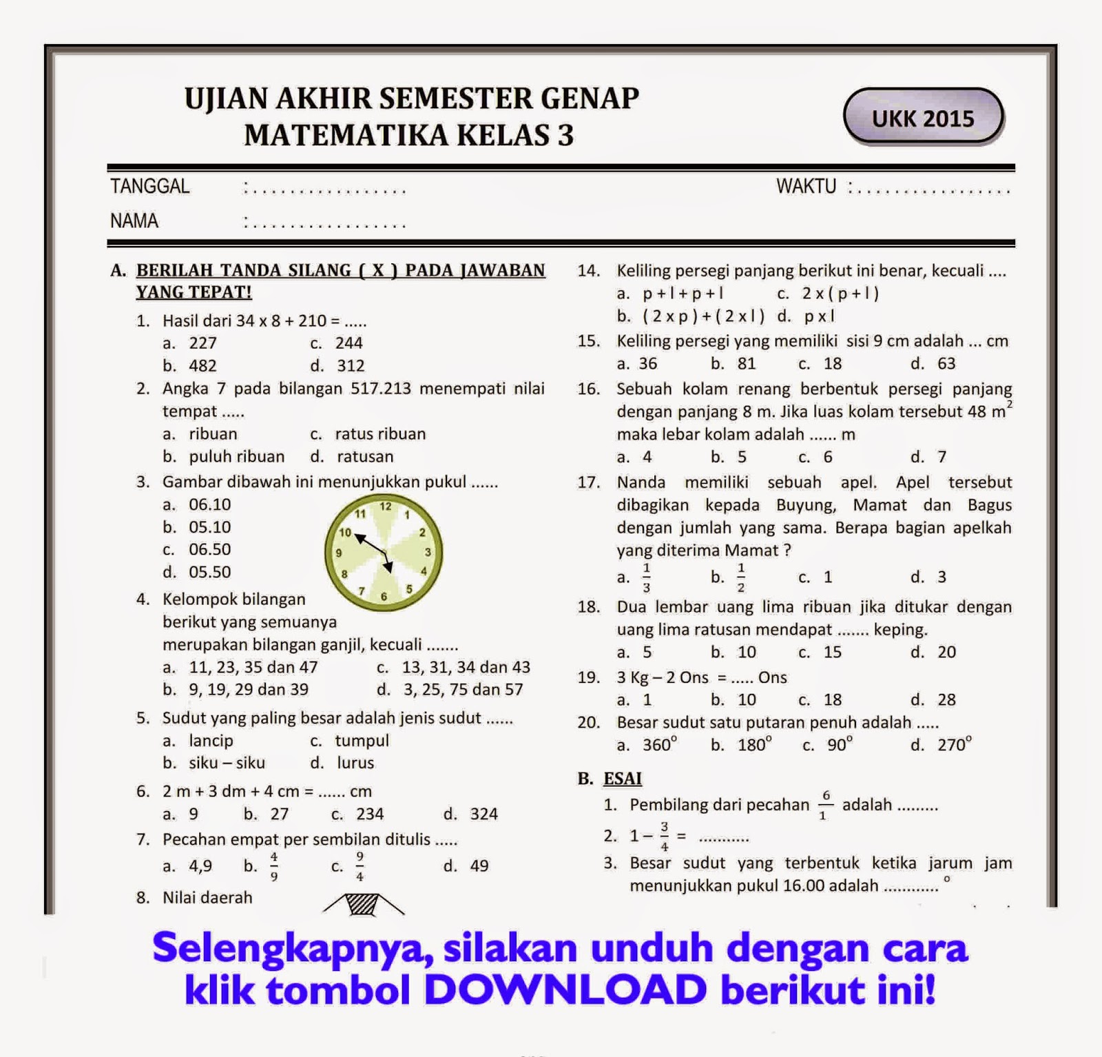 5 Rahasia Soal Ujian Tema 5 Kelas 3 yang Wajib Diketahui 2026 5 Rahasia Soal Ujian Tema 5 Kelas 3 yang Wajib Diketahui 2026