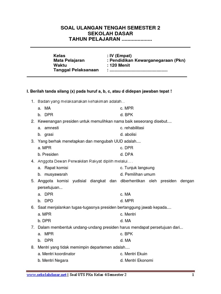 5 Tipe Soal PKN Kelas 4 Semester 2 Kurikulum 2013 yang Sering Bikin Siswa Bingung di 2026