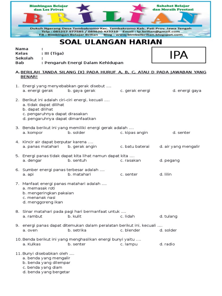 7 Tipe Soal IPA Kelas 3 SD Semester 1 yang Sering Bikin Anak Bingung di 2026 7 Tipe Soal IPA Kelas 3 SD Semester 1 yang Sering Bikin Anak Bingung di 2026