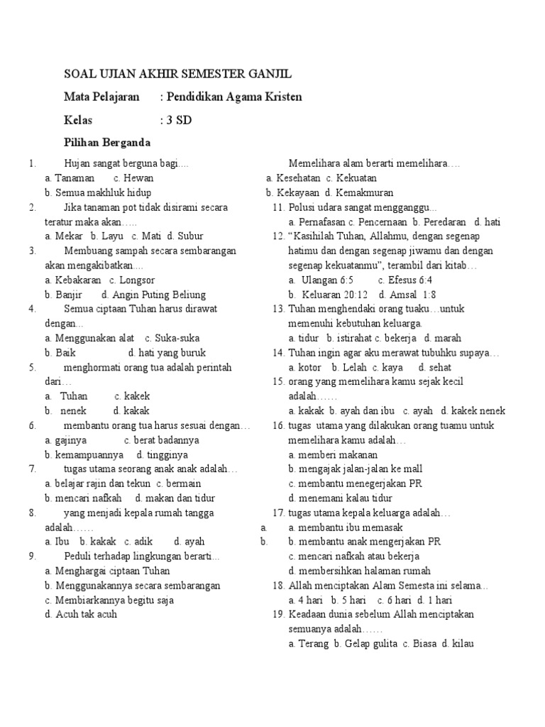 3 Fakta Mengejutkan Soal UAS Agama Kelas 3 SD Semester 2 2026 yang Wajib Tahu 3 Fakta Mengejutkan Soal UAS Agama Kelas 3 SD Semester 2 2026 yang Wajib Tahu