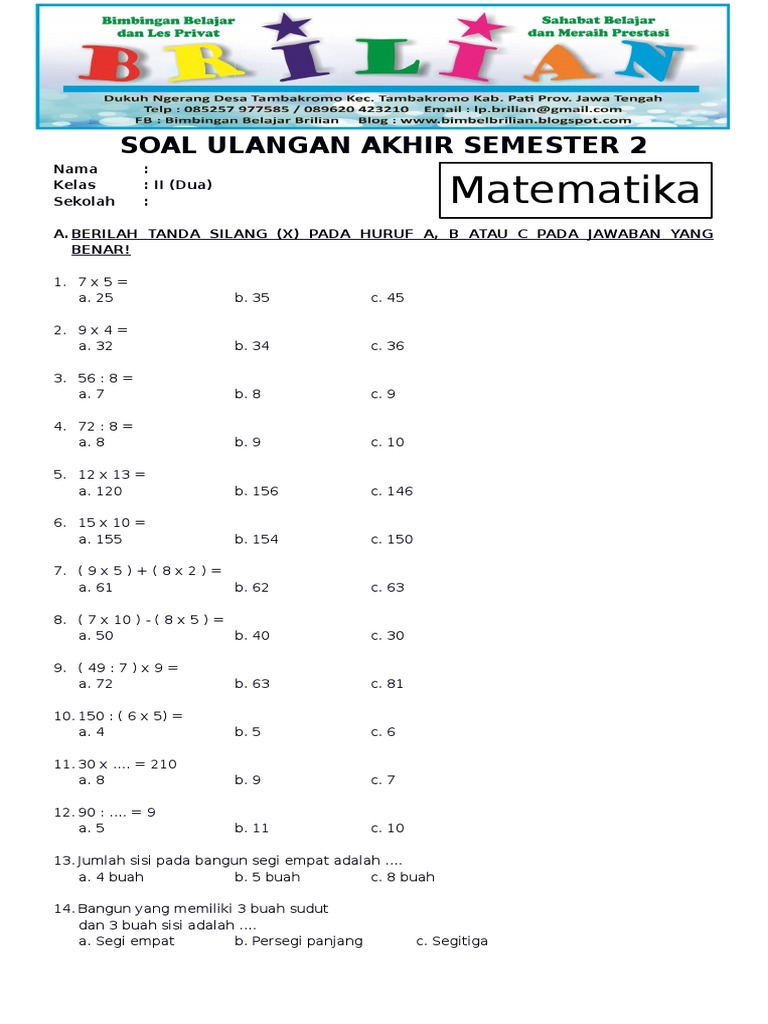 5 Rahasia Soal UAS MTK Kelas 1 Semester 2 yang Wajib Diketahui Orang Tua di 2026