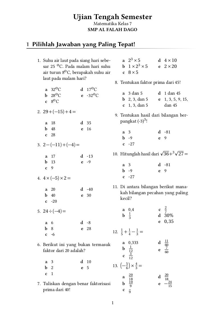 5 Rahasia Sukses Mengerjakan Soal PTS Kelas 7 Semester 1 Matematika yang Jarang Diketahui Guru 5 Rahasia Sukses Mengerjakan Soal PTS Kelas 7 Semester 1 Matematika yang Jarang Diketahui Guru