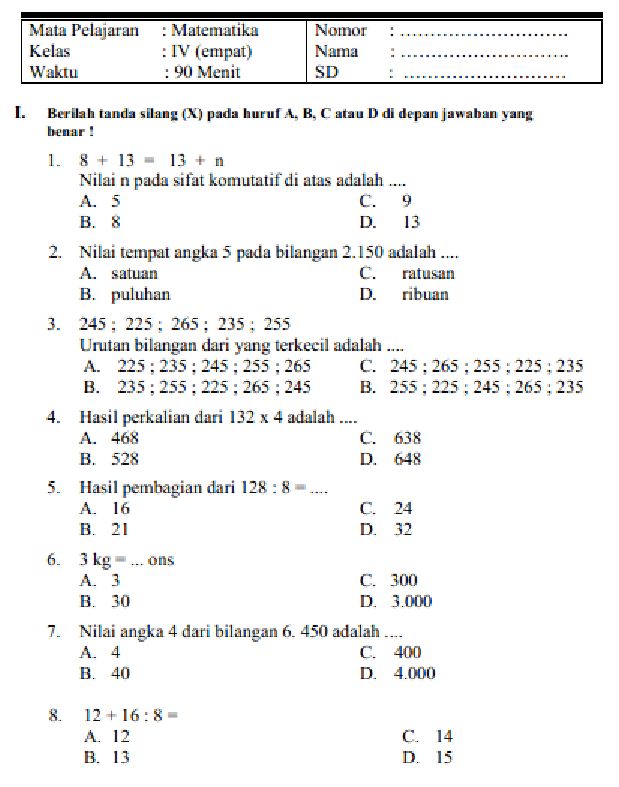 Kunci Jawaban Soal Matematika Kelas 4 Dalchaebi Kunci Jawaban Soal Matematika Kelas 4 Dalchaebi