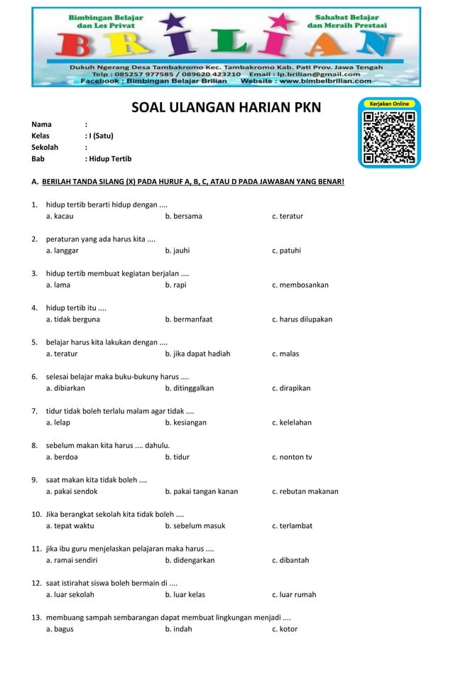 7 Soal UAS PKN Semester 1 Kelas 3 SD Paling Sering Muncul, Wajib Tahu Sebelum Ujian 2026