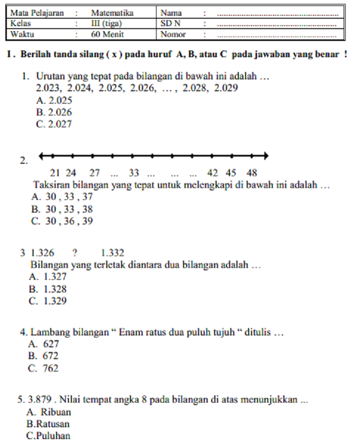 Inilah 7 Contoh Soal UAS Matematika Kelas 3 Semester 1 yang Terbukti Sering Muncul di Tahun 2026