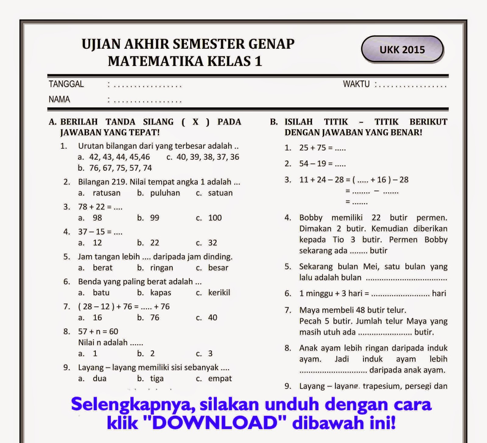 Ternyata Ini 5 Contoh Soal UAS Kelas 6 Tema 3 yang Wajib Dihafal di 2026 Ternyata Ini 5 Contoh Soal UAS Kelas 6 Tema 3 yang Wajib Dihafal di 2026