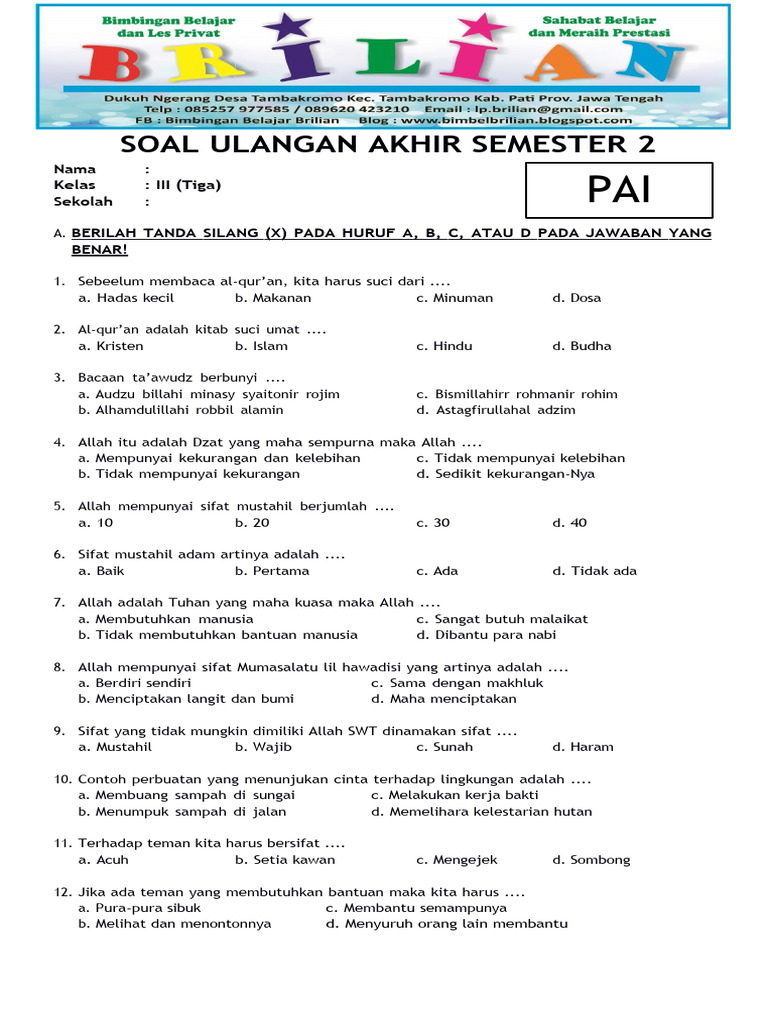 15 Contoh Soal UAS Penjas Kelas 3 Semester 2 Terbaru 2026 Beserta Kunci Jawaban yang Wajib Dipelajari