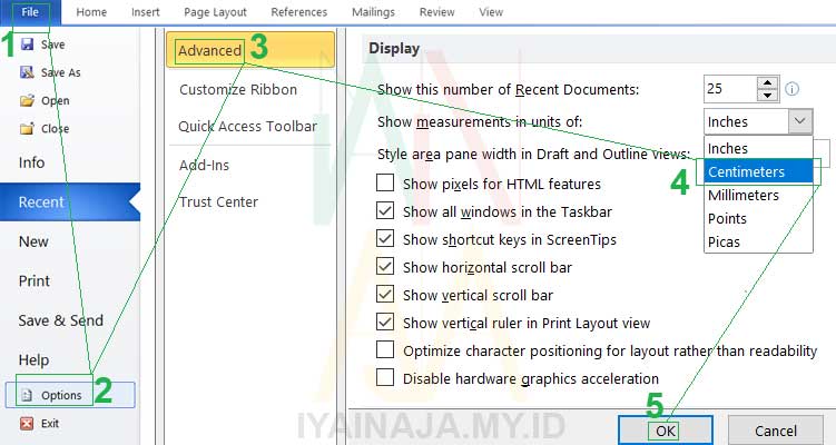 Cara Merubah Inchi ke Cm di Word Mudah Banget - IYAINAJA MY ID