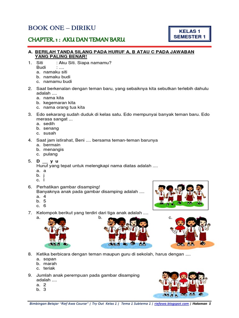 Selama Ini Salah Belajar, Ternyata Ini 5 Contoh Soal Tematik Tema 1 Kelas 1 SD yang Wajib Dikuasai Orang Tua Selama Ini Salah Belajar, Ternyata Ini 5 Contoh Soal Tematik Tema 1 Kelas 1 SD yang Wajib Dikuasai Orang Tua