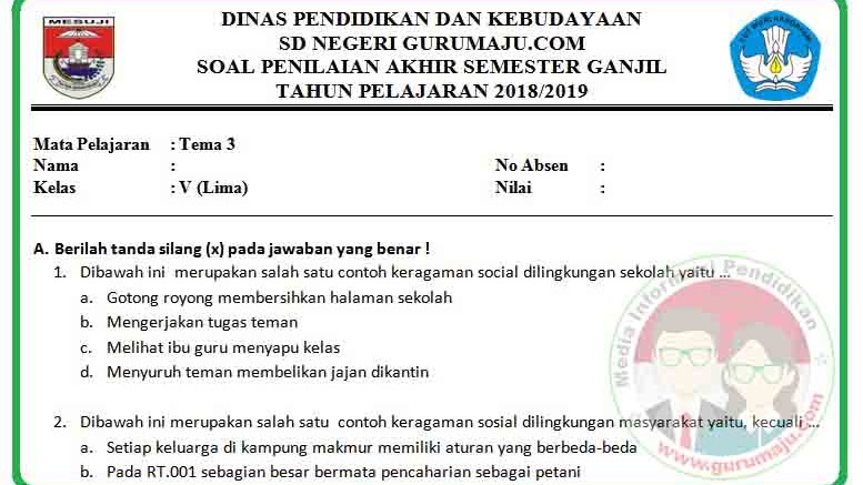 Terbukti 7 contoh soal uas kelas 5 tema 3 yang wajib dikuasai sebelum ujian besok