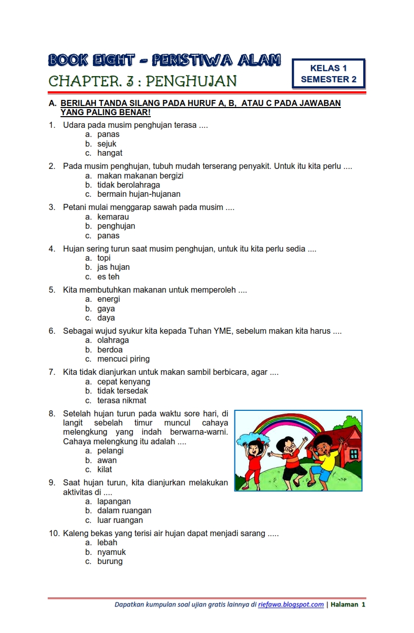Terbukti Membantu! 7 Contoh Soal Kelas 3 SD Tema 8 Subtema 1 yang Wajib Diketahui Terbukti Membantu! 7 Contoh Soal Kelas 3 SD Tema 8 Subtema 1 yang Wajib Diketahui