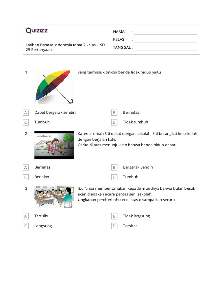 Rahasia Cepat Paham Soal Bahasa Indonesia Tema 7 Kelas 1 Agar Nilai Siswa Melejit Rahasia Cepat Paham Soal Bahasa Indonesia Tema 7 Kelas 1 Agar Nilai Siswa Melejit