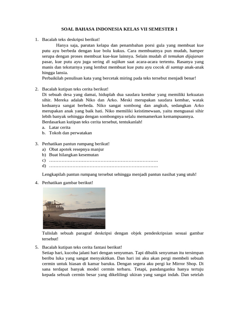 Rahasia Skor Tinggi Bocoran soal bahasa indonesia terbaru kelas 7 semester 1 Wajib Tahu Rahasia Skor Tinggi Bocoran soal bahasa indonesia terbaru kelas 7 semester 1 Wajib Tahu