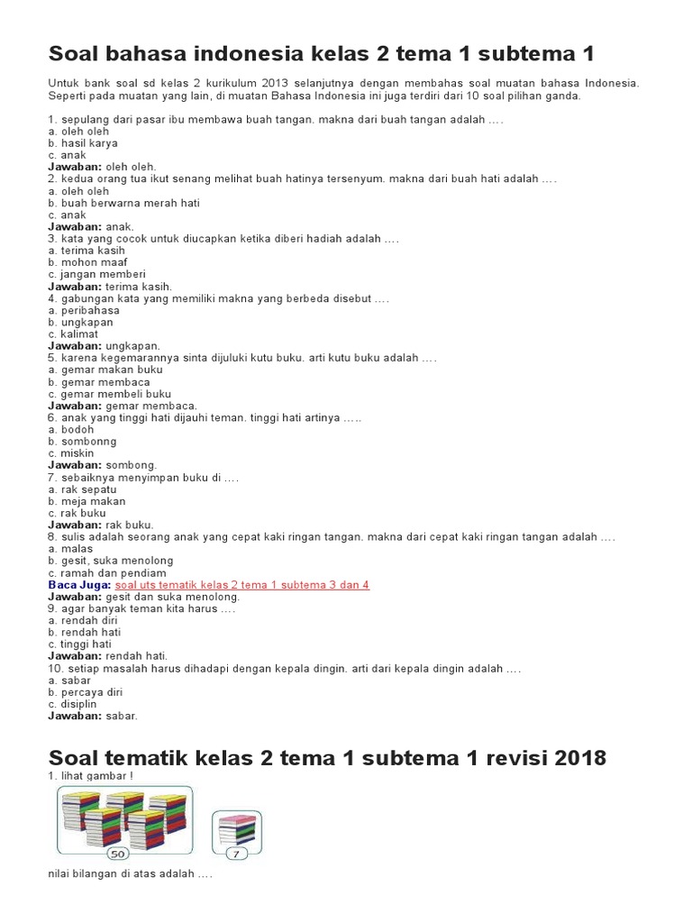 Rahasia Skor Tinggi Soal Bahasa Indonesia Tema 1 Sub Tema 2 Kelas 6 yang Wajib Tahu