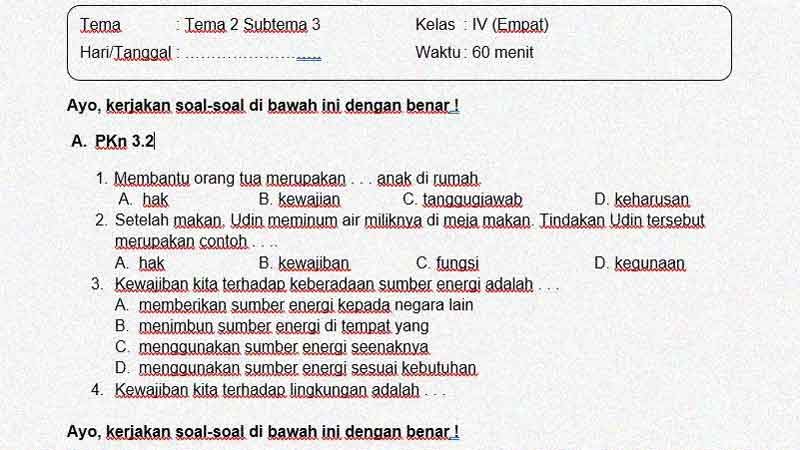 Wajib Tahu Kumpulan soal subtema 3 tema 1 kelas 3 sd revisi 2018 Terbaru Wajib Tahu Kumpulan soal subtema 3 tema 1 kelas 3 sd revisi 2018 Terbaru